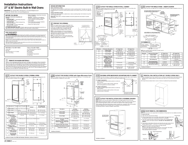 Page n°1 - Instructions / montage GE JK3800DHWW