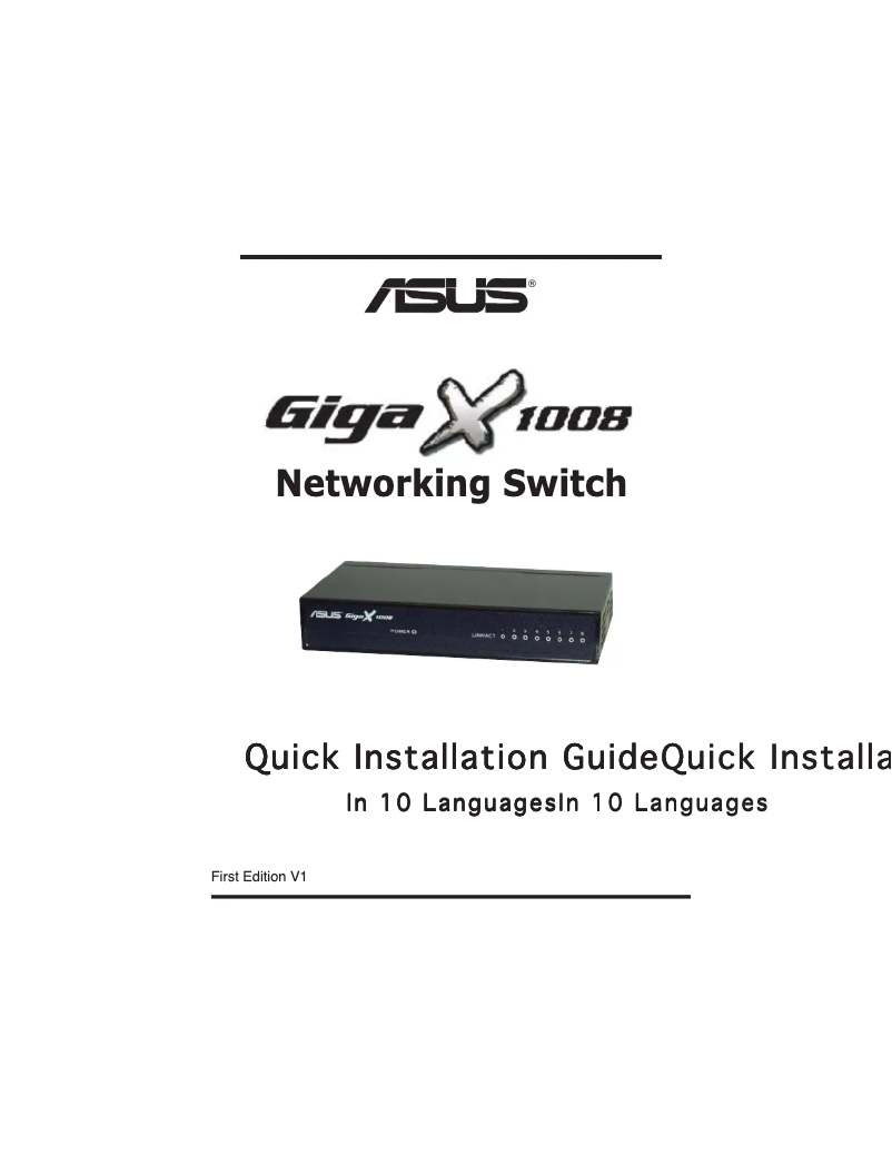 Page 1 de la notice Manuel utilisateur Asus GigaX 1008