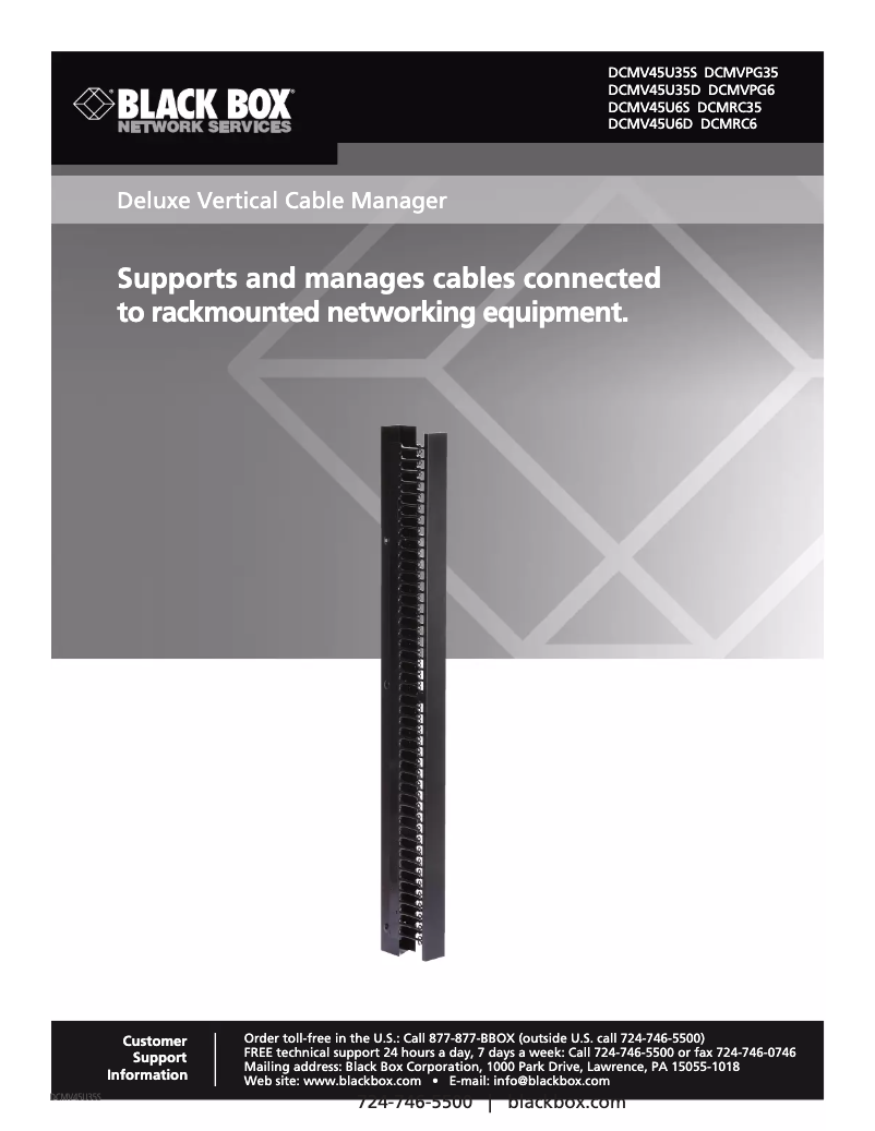 Page 1 de la notice Manuel utilisateur Black Box DCMV45U6D