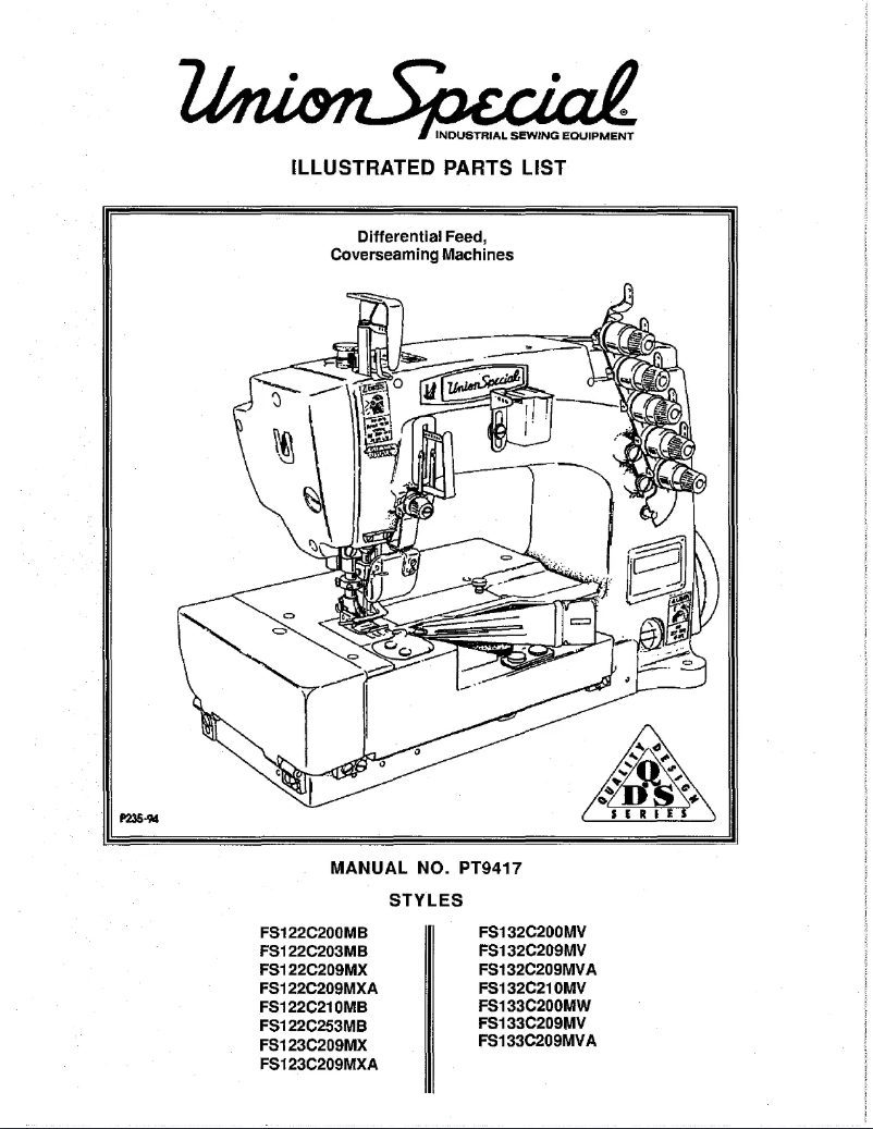 Page n°1 - Manuel utilisateur Union Special FS122C209MXA