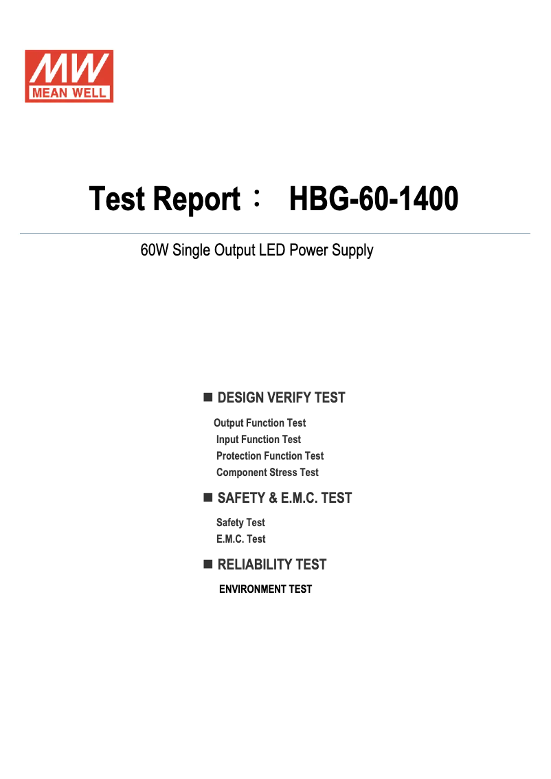 Page n°1 - Fiche technique Mean Well HBG-60-1400