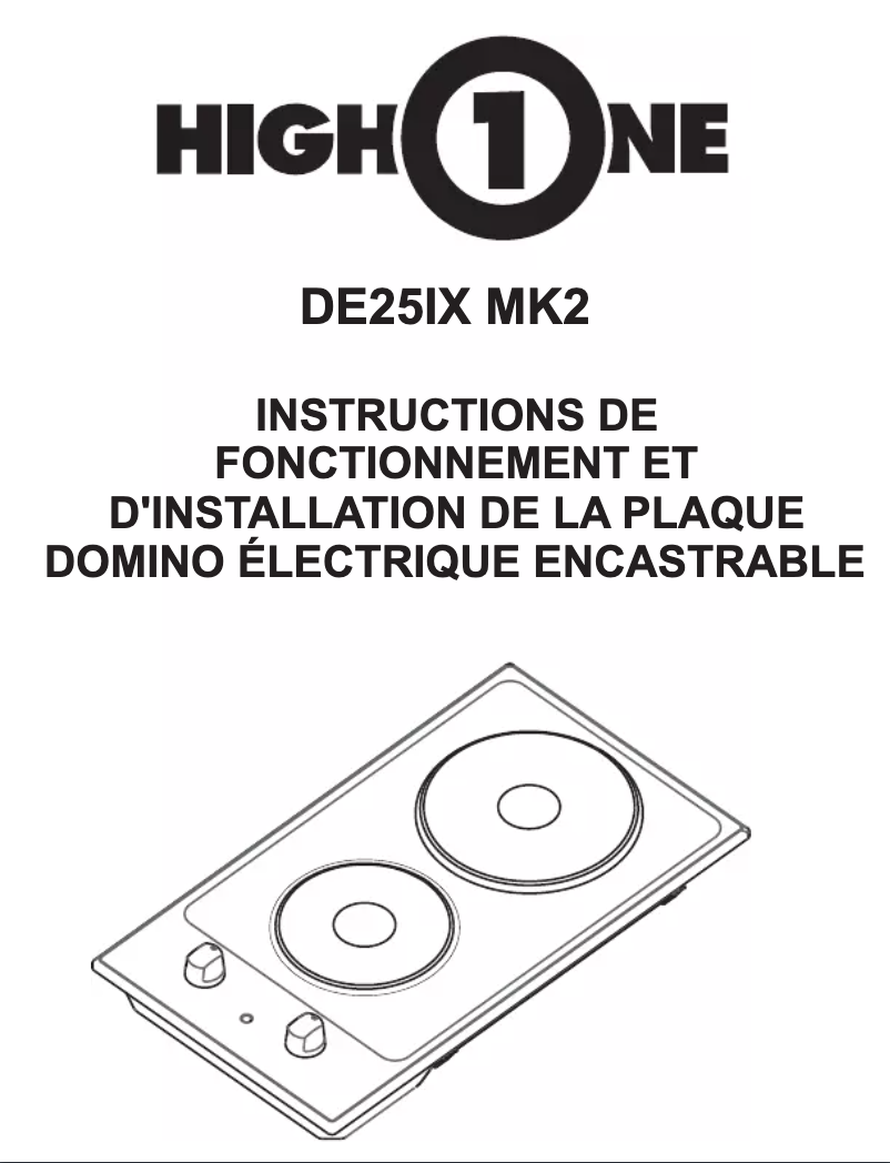 Image de la première page du manuel de l'appareil DE 25 IX MK2