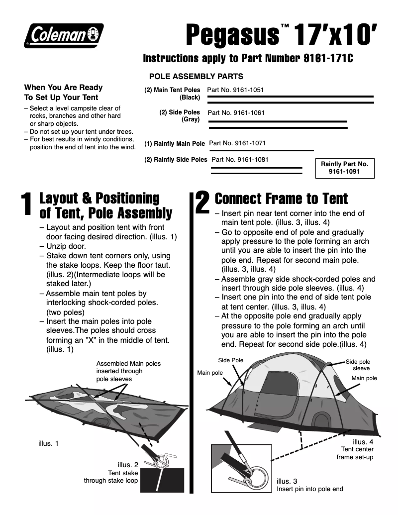 Image de la première page du manuel de l'appareil Pegasus