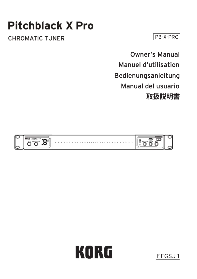 Page 1 de la notice Manuel utilisateur Korg Pitchblack X Pro