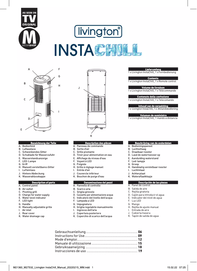 Page n°1 - Manuel utilisateur Livington InstaChill M22993
