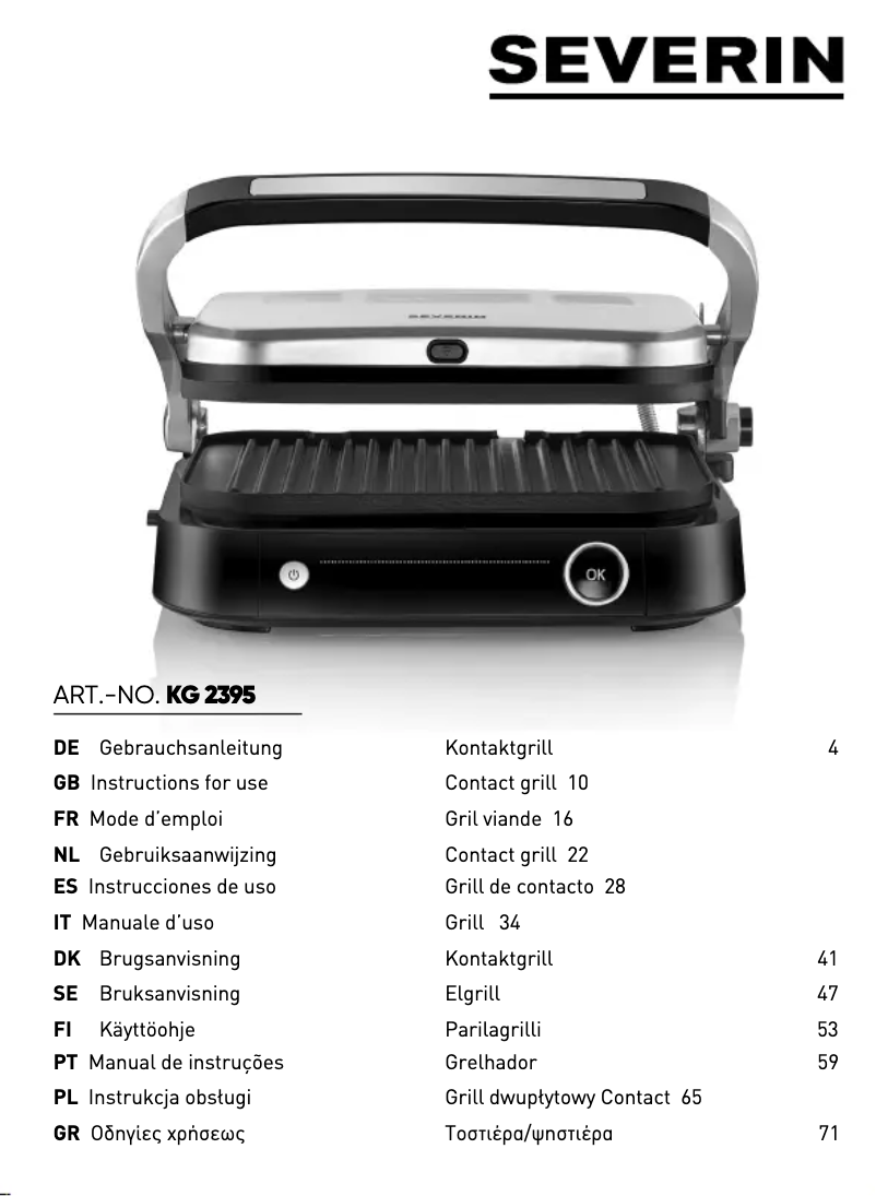 Image de la première page du manuel de l'appareil KG 2395