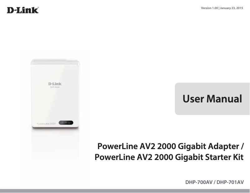 Imagen de la primera página del manual del dispositivo DHP-701AV/E
