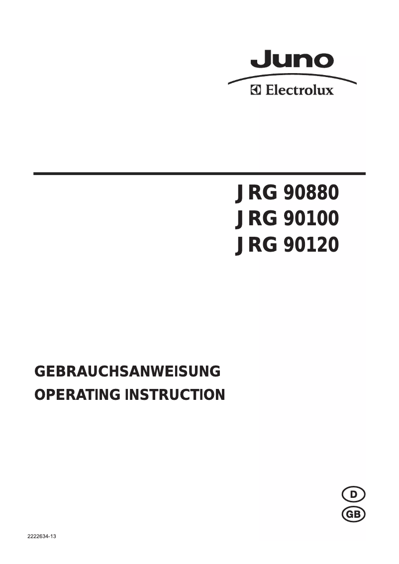 Page 1 de la notice Manuel utilisateur Juno Electrolux JRG90120