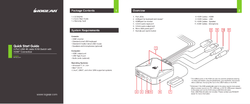 Page 1 of the manual User Manual iogear GCS82