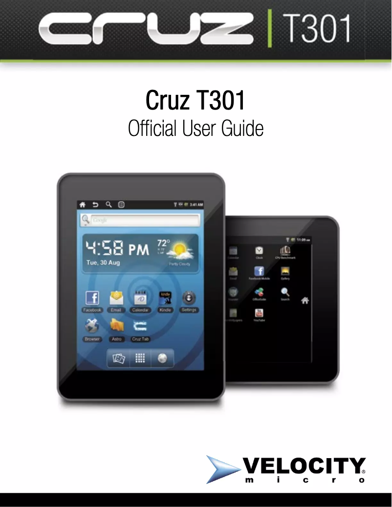 Page n°1 - Manuel utilisateur Velocity Micro Cruz Tablet T301