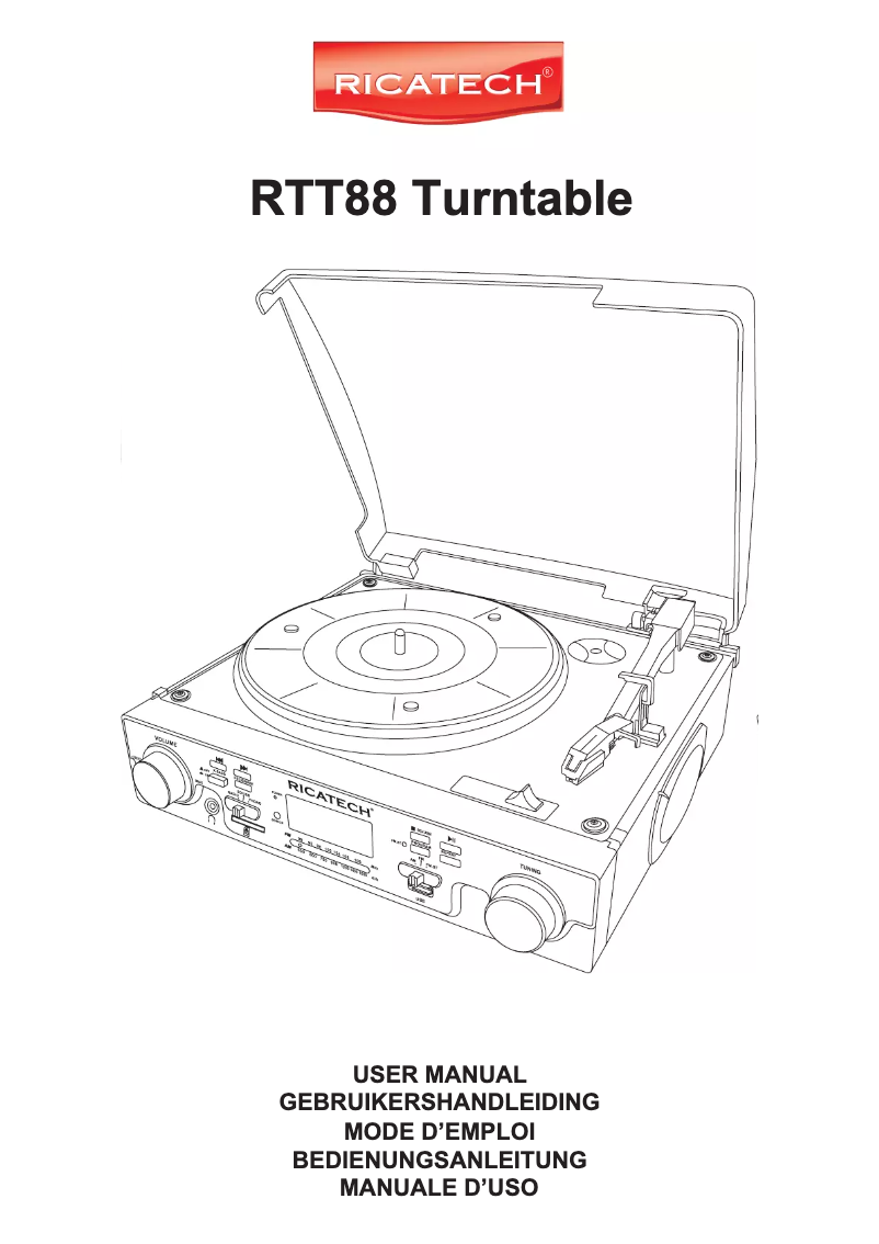 Page n°1 - Manuel utilisateur Ricatech RTT88