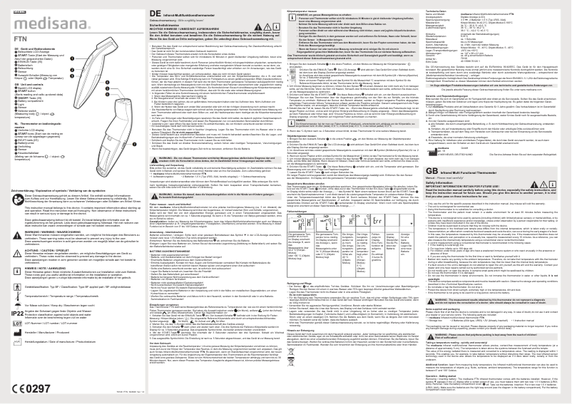 Page n°1 - Manuel utilisateur Medisana 76120 FTN