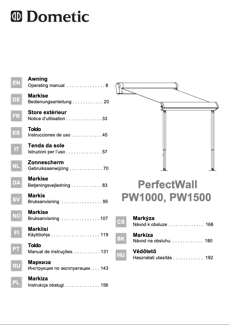 Page 1 de la notice Manuel utilisateur Dometic PerfectWall PW1500