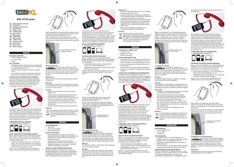 Página 1 del manual Manual de usuario Nedis BasicXL Retro BXL-RT20