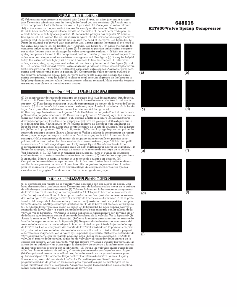 Page 1 de la notice Manuel d'utilisation et d'entretien Powerbuilt 648615