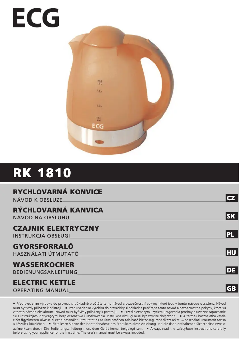 Page n°1 - Manuel utilisateur ECG RK 1810