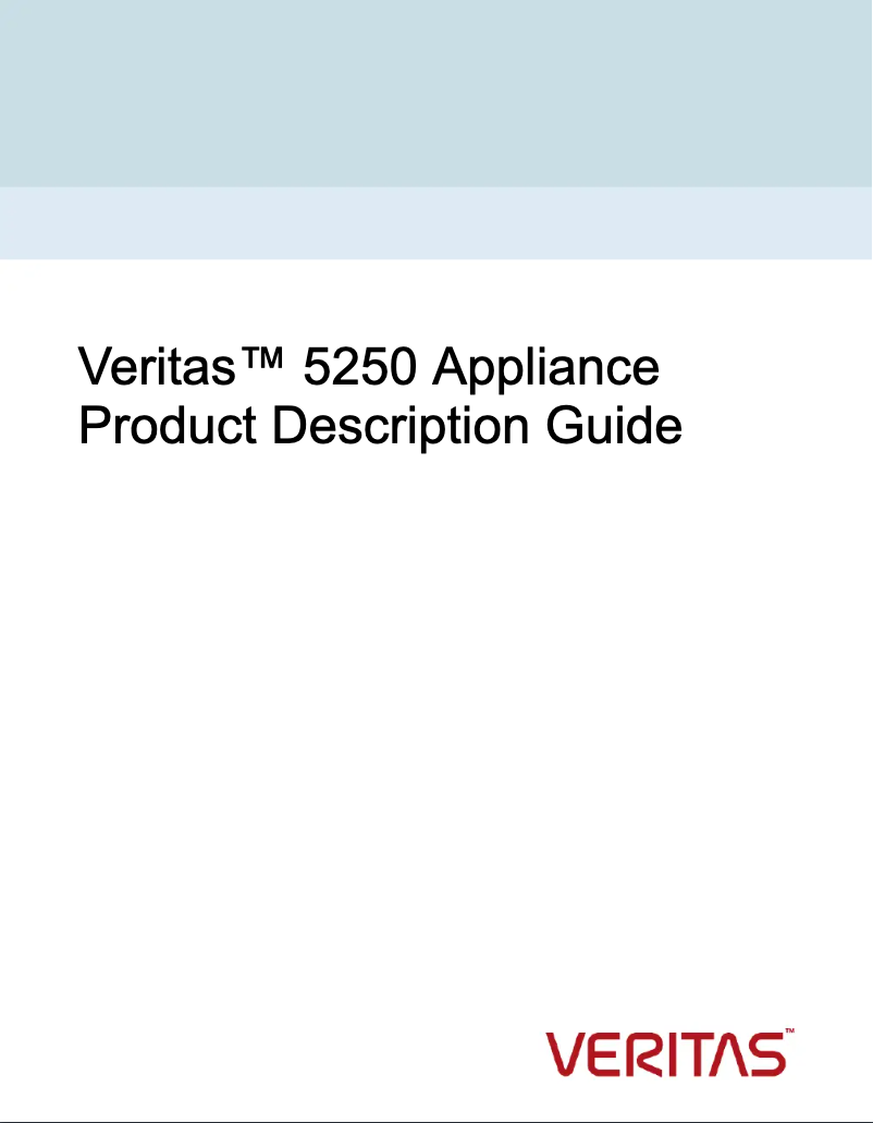 Page n°1 - Manuel utilisateur Veritas 5250