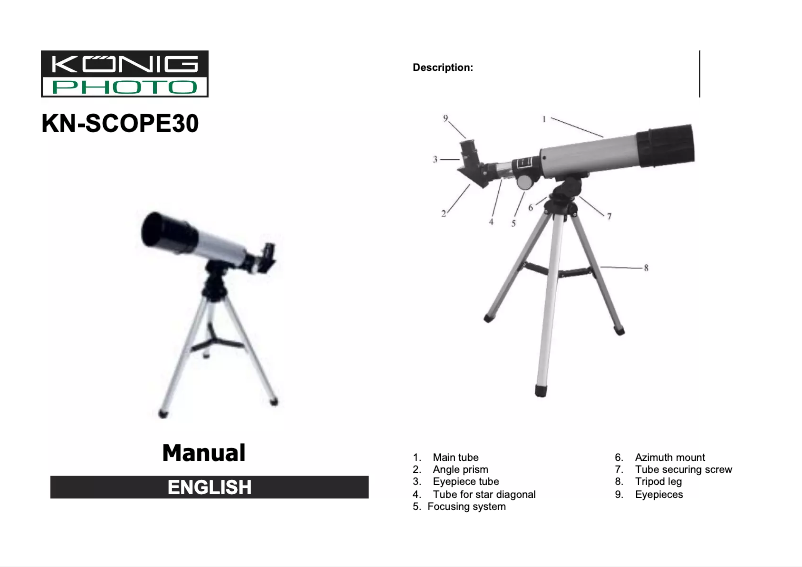 Image de la première page du manuel de l'appareil KN-SCOPE30