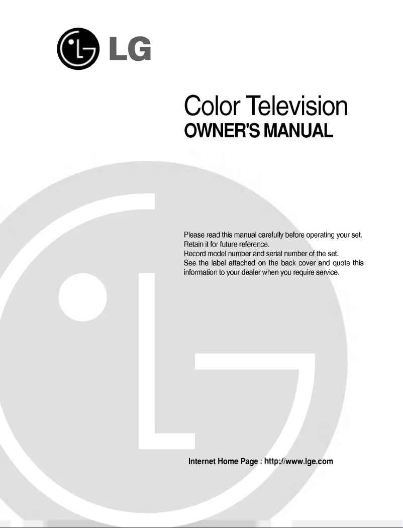 Image de la première page du manuel de l'appareil RP-29CC90