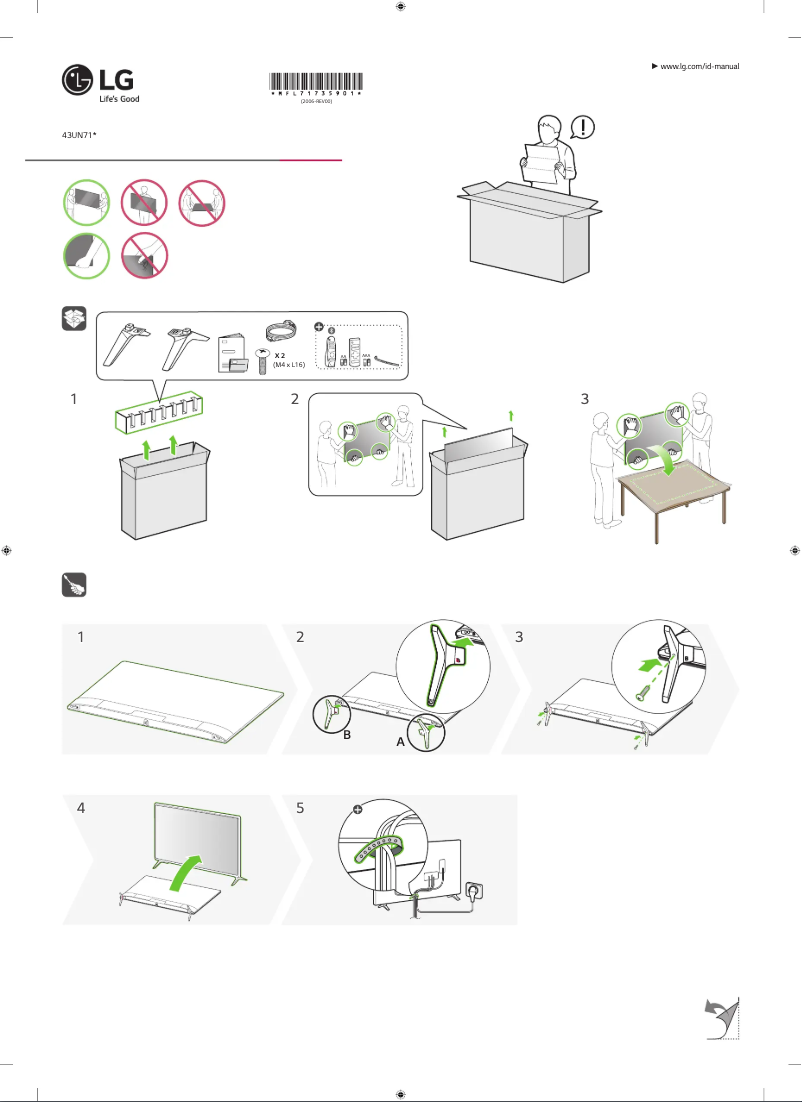 Page 1 de la notice Manuel utilisateur LG 43UN711C0ZB