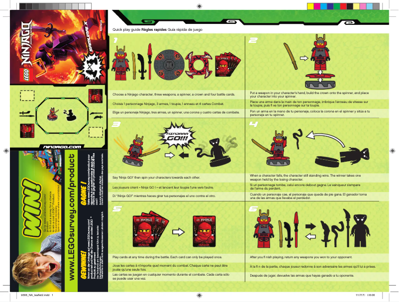 Page 1 de la notice Manuel utilisateur Lego Ninjago 9566