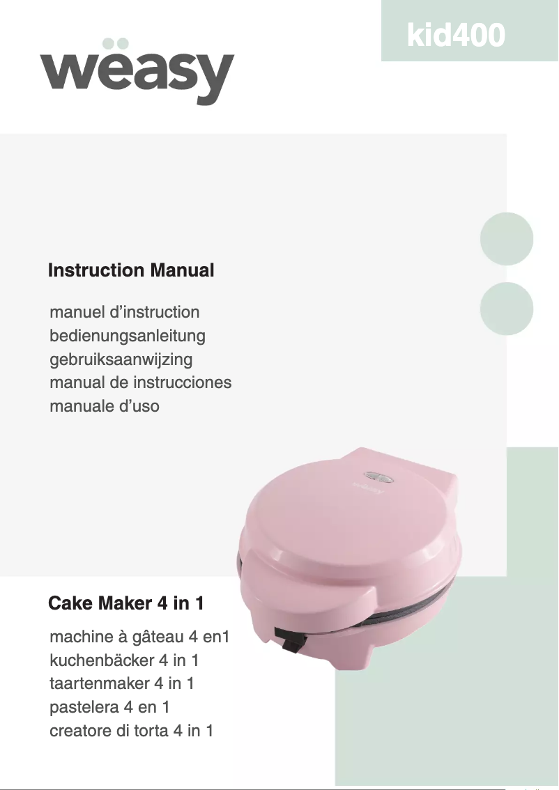 Page 1 de la notice Manuel utilisateur Wëasy KID400