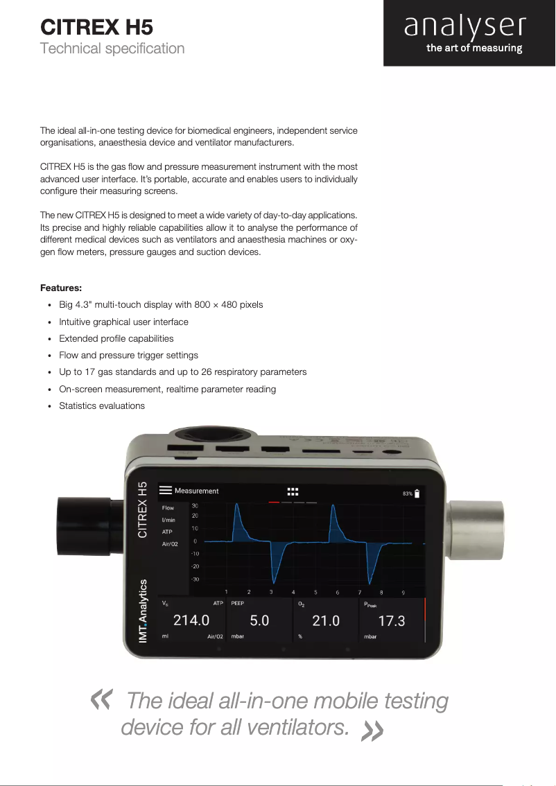 Page n°1 - Fiche technique Rigel Medical Citrex H5