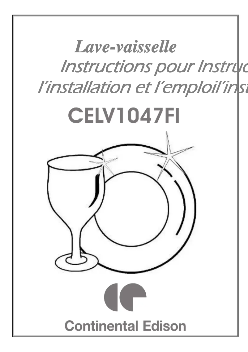 Page n°1 - Manuel utilisateur Continental Edison CELV1047FI
