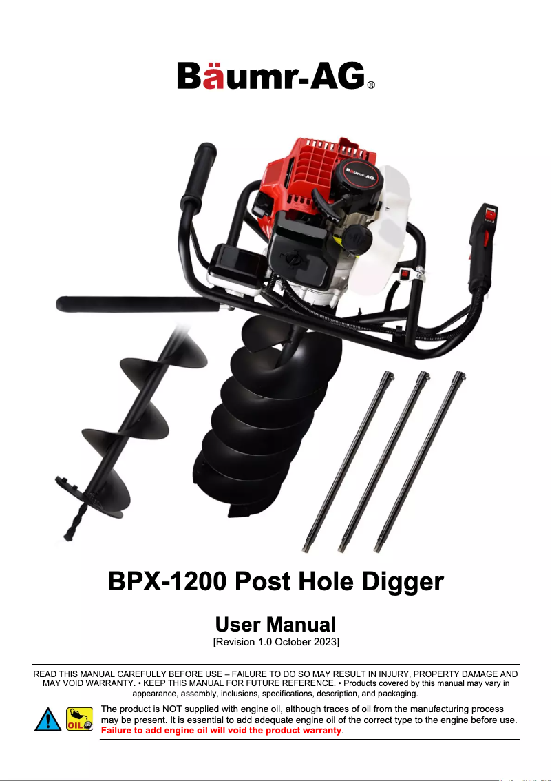 Page n°1 - Manuel utilisateur Baumr-AG BPX-1200