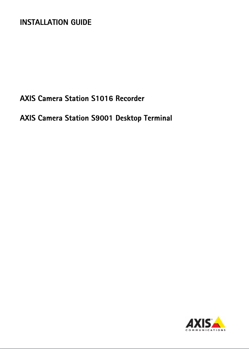 Page n°1 - Manuel utilisateur Axis S9001