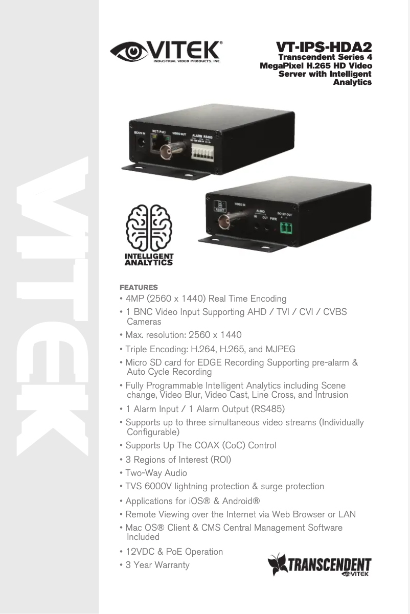 Page n°1 - Manuel utilisateur Vitek VT-IPS-HDA2