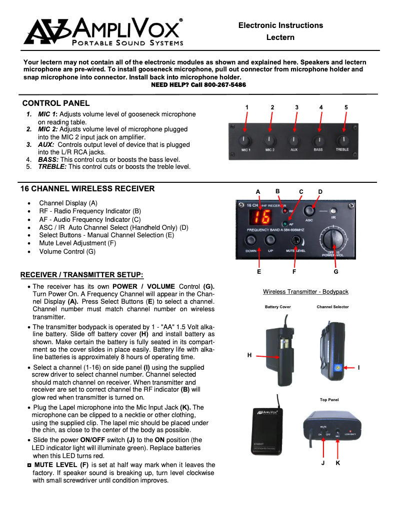 Page 1 de la notice Manuel utilisateur AmpliVox SS3230
