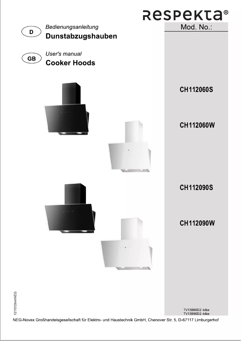 Page 1 de la notice Manuel utilisateur Respekta Lora CH112090S