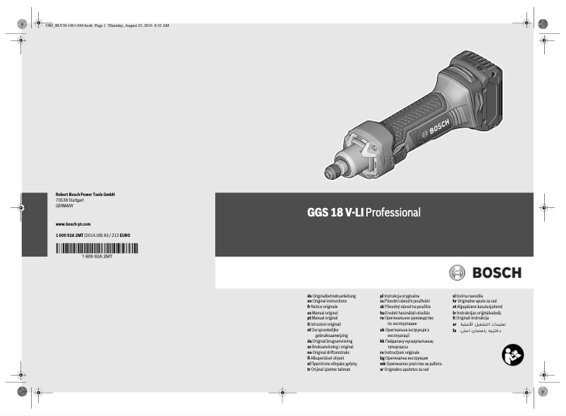 Page n°1 - Manuel utilisateur Bosch GGS 18 V-LI Professional