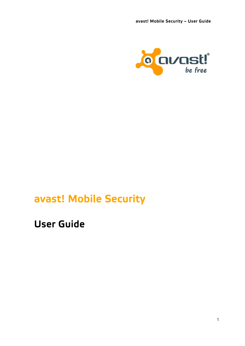Page 1 de la notice Manuel utilisateur Avast Mobile Security