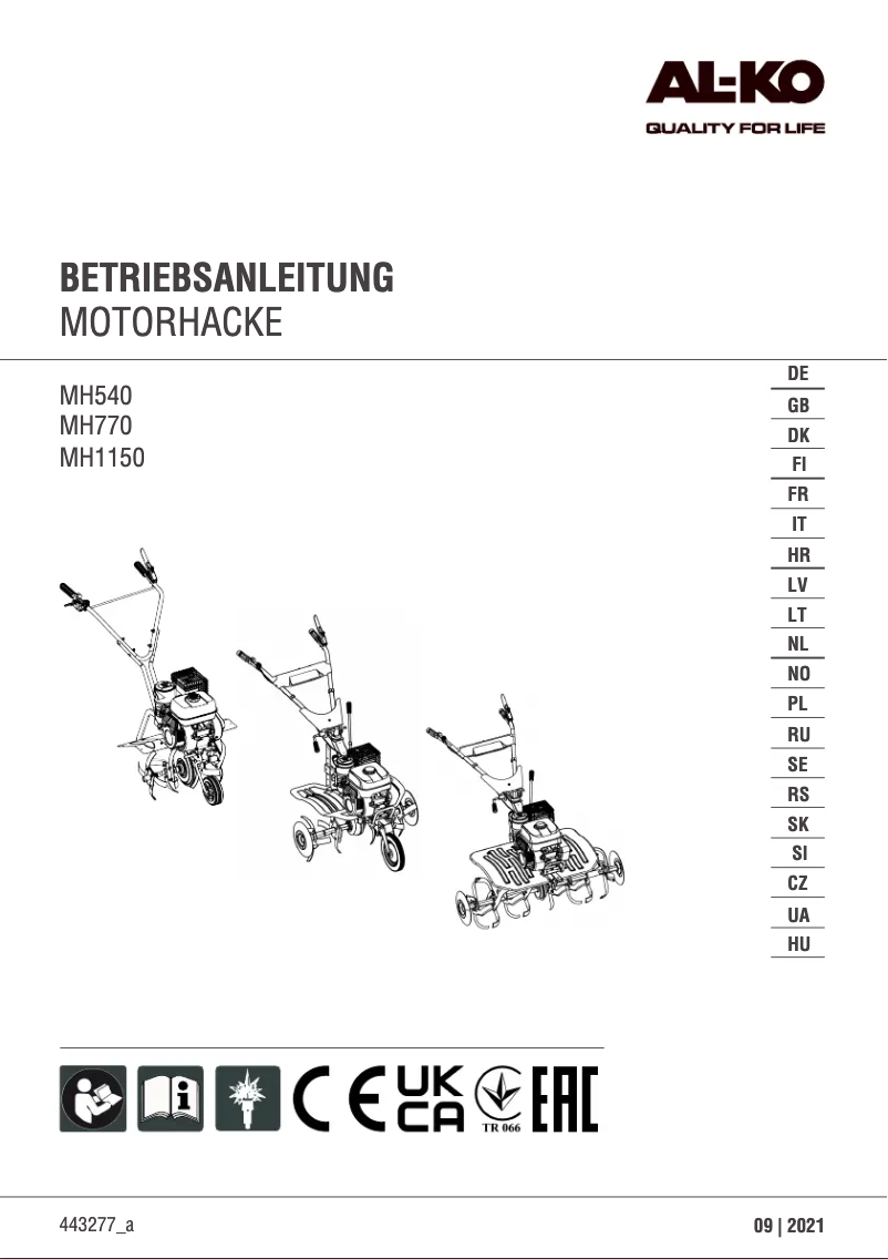 Page n°1 - Manuel utilisateur AL-KO MH 770