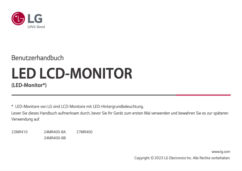 Image de la première page du manuel de l'appareil 24MR400