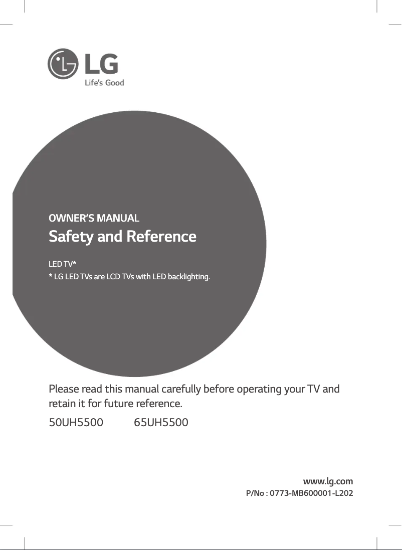 Página 1 del manual Manual de usuario LG 65UH5500