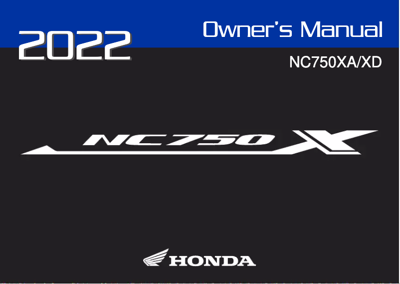 Página 1 del manual Manual de usuario Honda NC750X (2022)