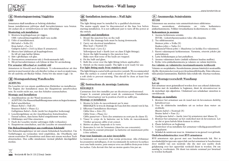 Page 1 de la notice Manuel utilisateur Konstsmide Modena