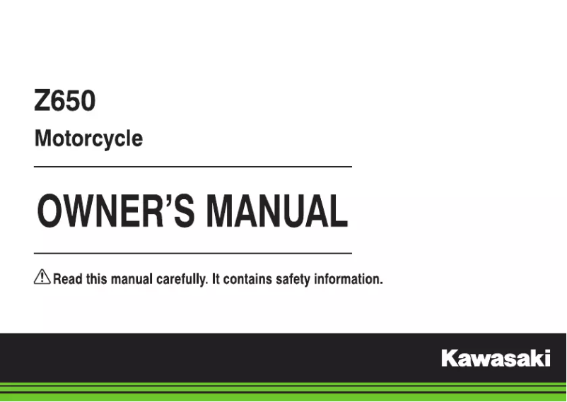 Image de la première page du manuel de l'appareil Z650 (2018)