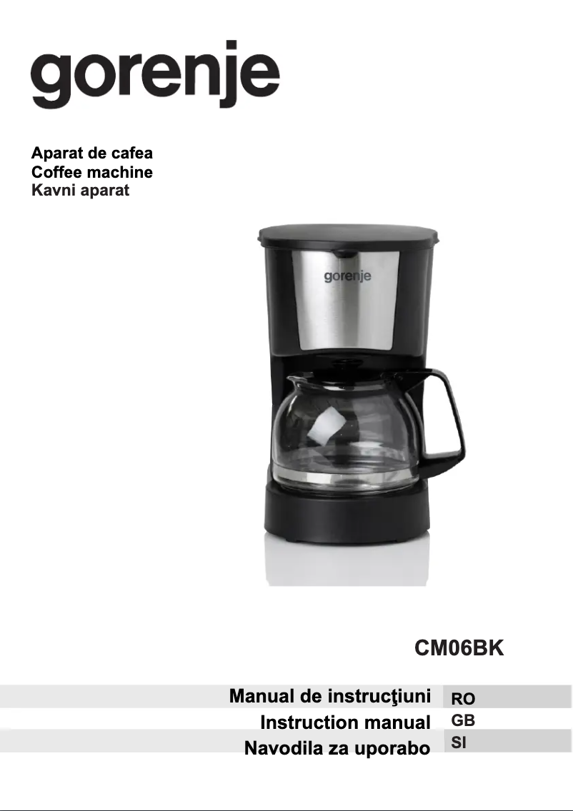 Page n°1 - Manuel utilisateur Gorenje CM06BK