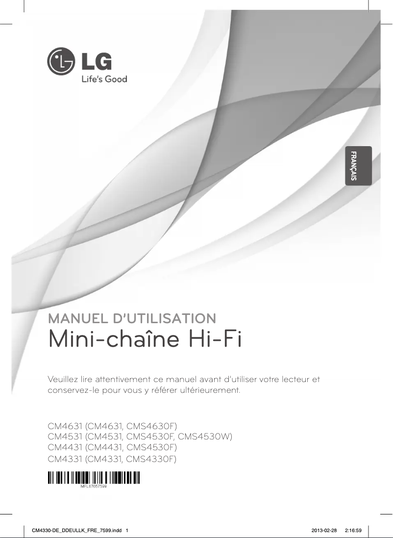 Image de la première page du manuel de l'appareil CM4331