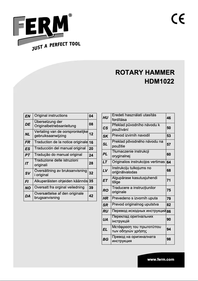 Página 1 del manual Manual de usuario Ferm HDM1022