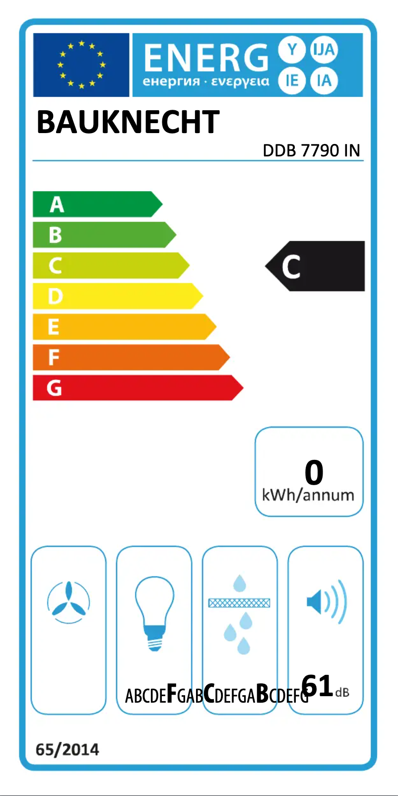 Page n°1 - Label énergétique Bauknecht DDB 7790 IN