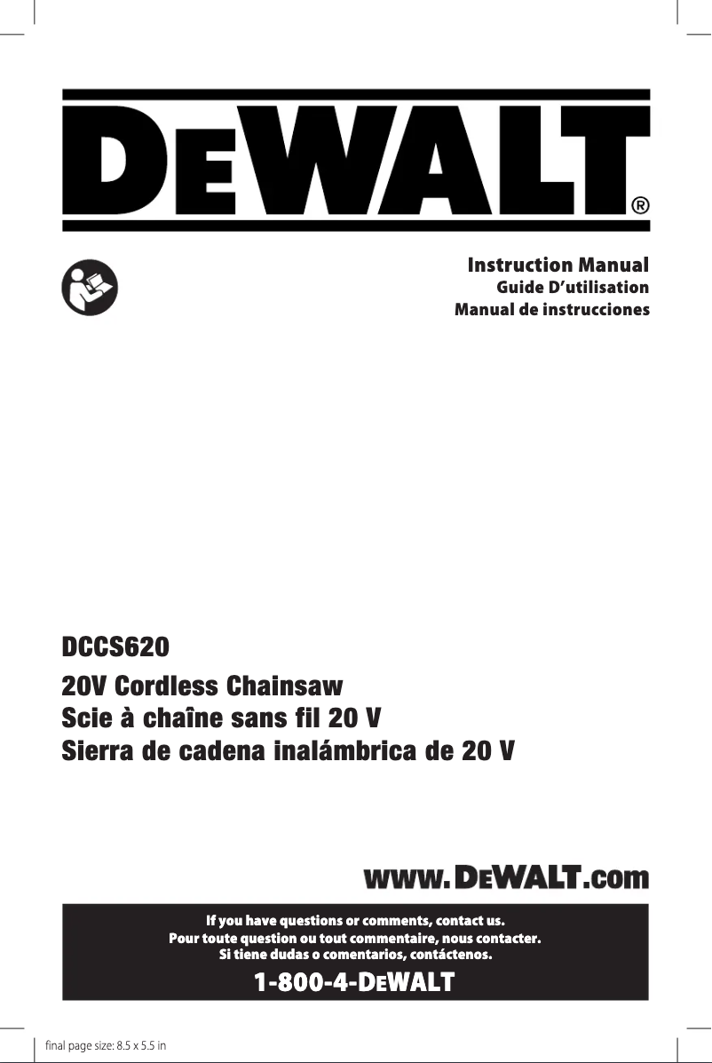 Image de la première page du manuel de l'appareil DCCS620