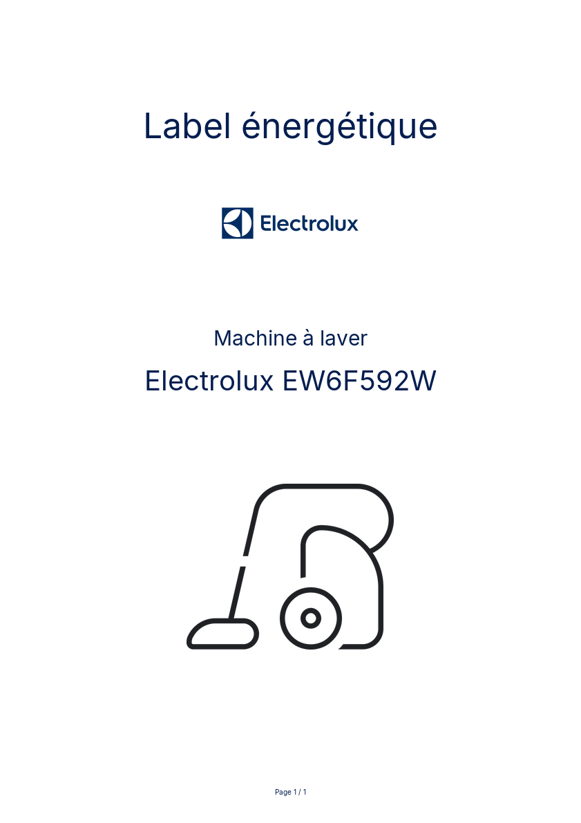 Image de la première page du manuel de l'appareil EW6F592W