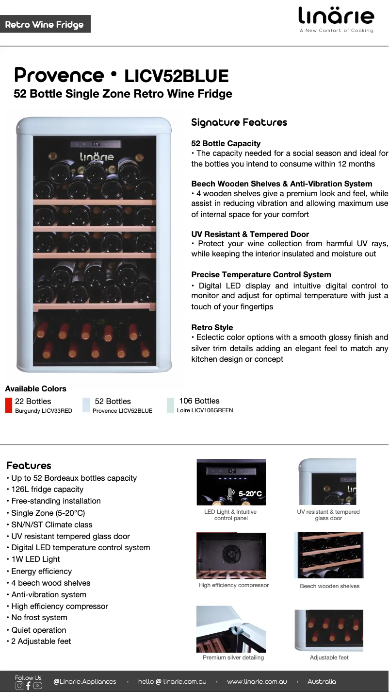Page 1 de la notice Fiche technique Linarie Provence LICV52