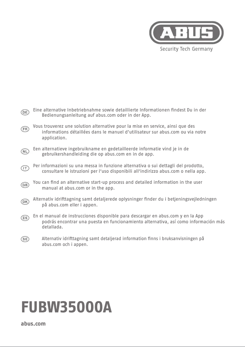 Page n°1 - Guide d'installation Abus FUBW35000A