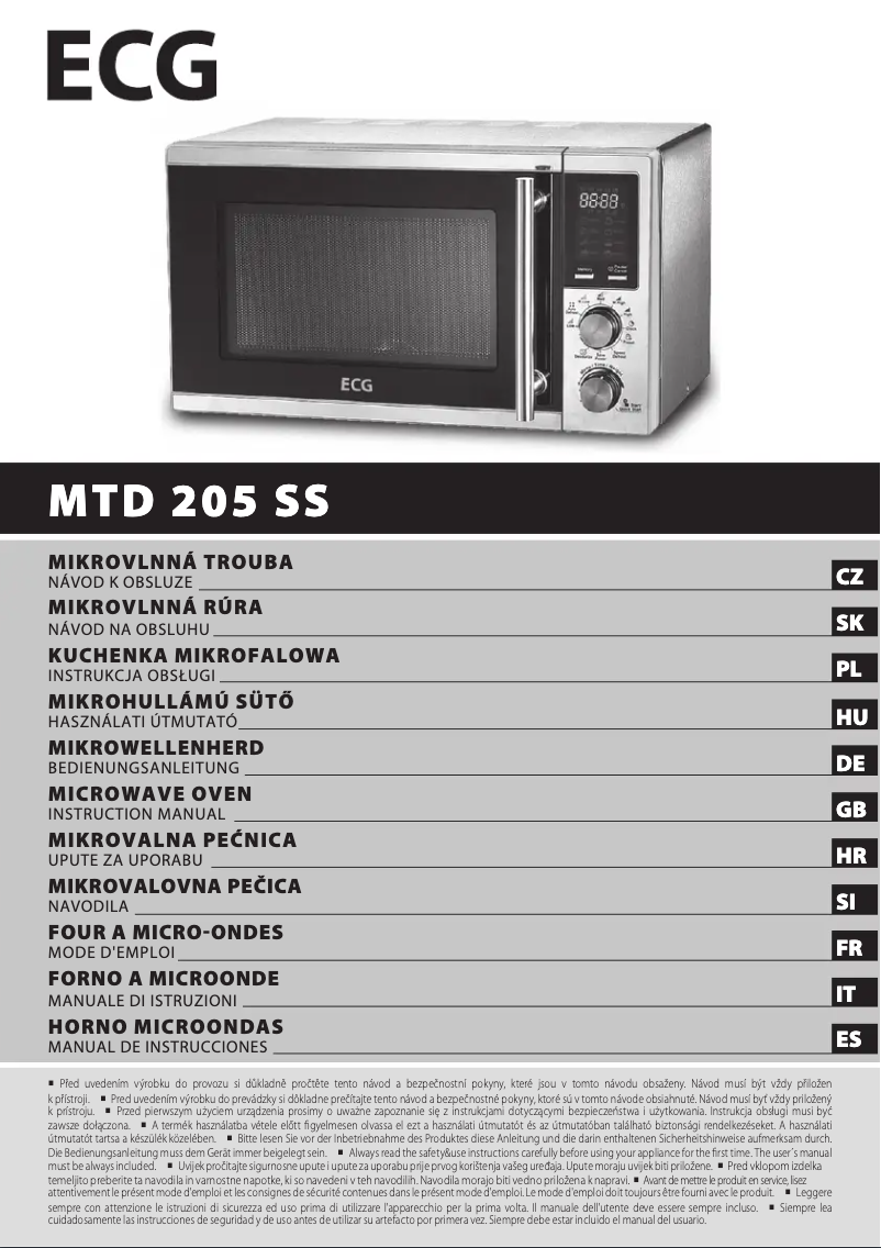 Imagen de la primera página del manual del dispositivo MTD 205 SS
